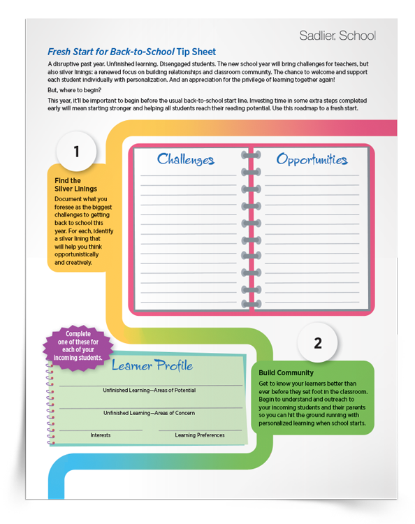 Fresh Start for Back-to-School Tip Sheet