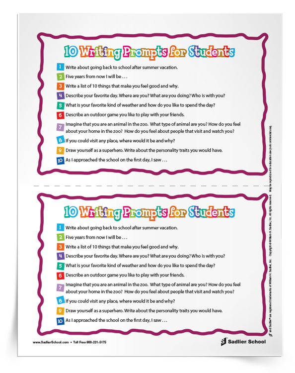 Letter Writing Prompt Activity