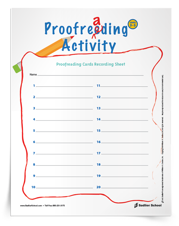 Proofreading Activity