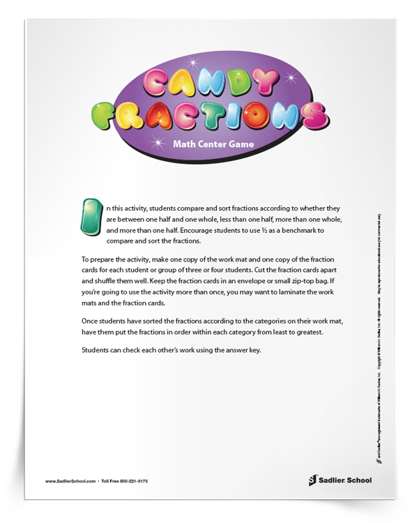 Candy Bar Fractions Activity