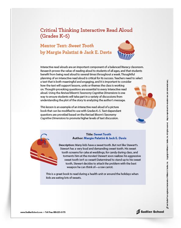 Critical Thinking Interactive Read Aloud of Sweet Tooth