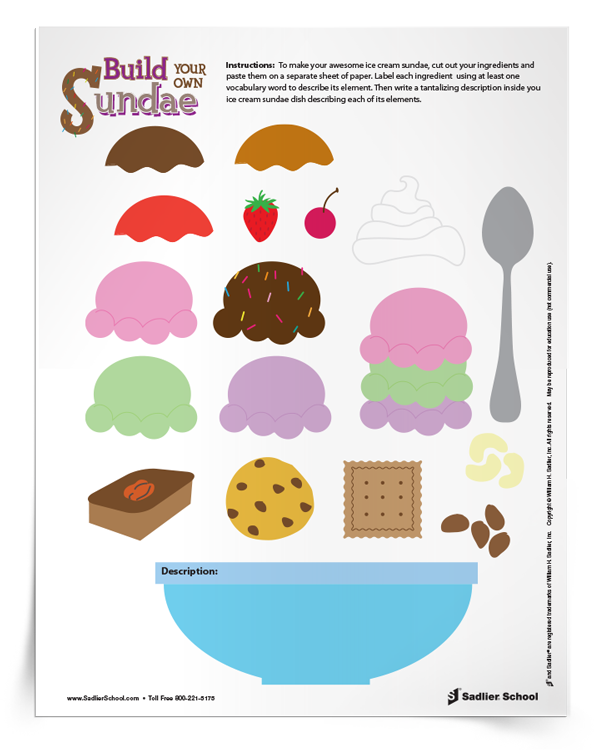 Build Your Own Sundae Vocabulary Activity