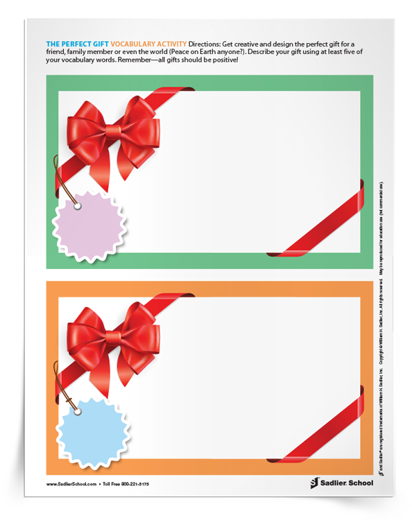 Design the Perfect Gift Vocabulary Activity
