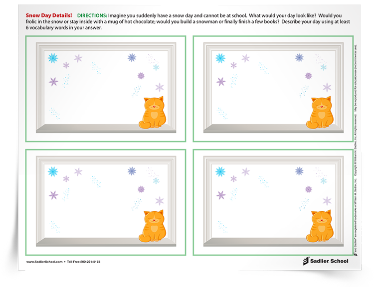 Snow Day Details Vocabulary Activity