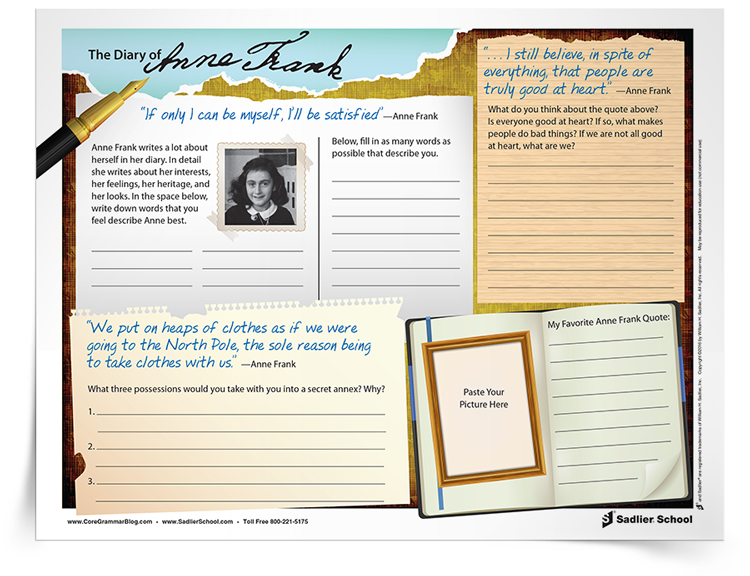 The Diary of Anne Frank Worksheet