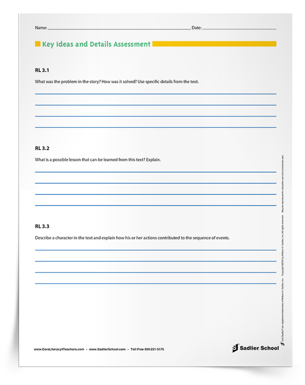Key Ideas and Details Assessment