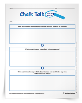 Chalk Talk Thinking Routine Graphic Organizer