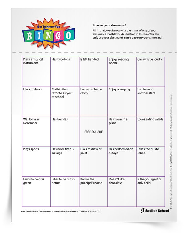 Get to Know You Bingo Game