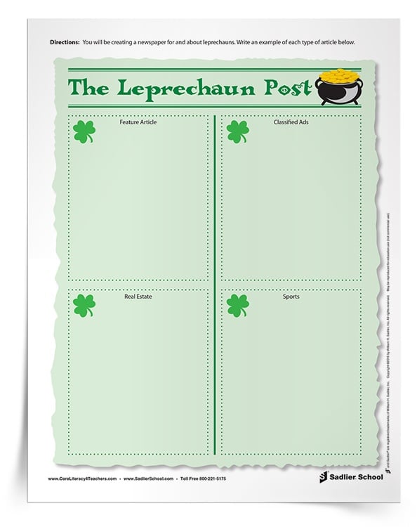 The Leprechaun Post Writing Activity