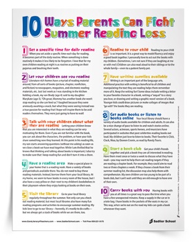 10 Ways Parents Can Fight Summer Reading Loss Tip Sheet