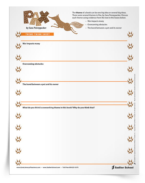 Pax Theme Think Sheet