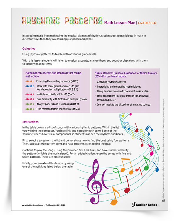 Rhythmic Patterns Math Lesson Plan