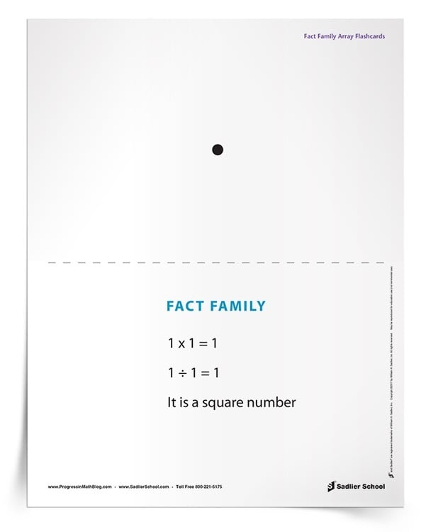 Fact Family Array Flashcards