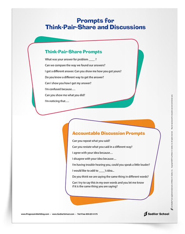 Prompts for Think-Pair-Share and Math Discussions