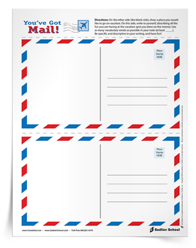 Vocabulary Vacation Postcards Activity