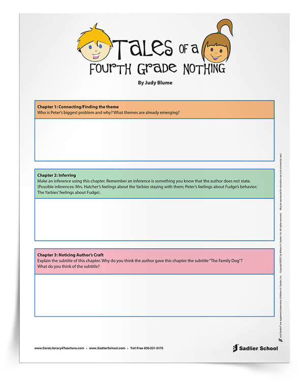 Tales Of A Fourth Grade Nothing Comprehension Questions