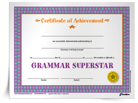 Grammar Certificate of Achievement