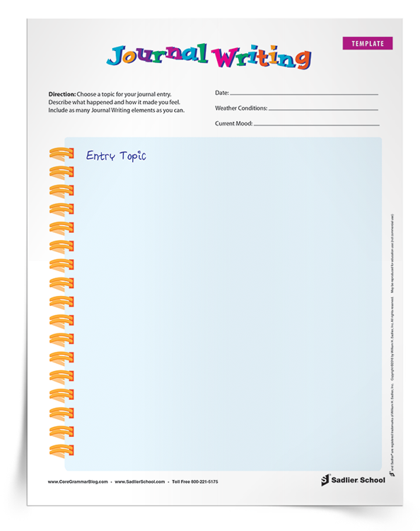 Journal Writing Template